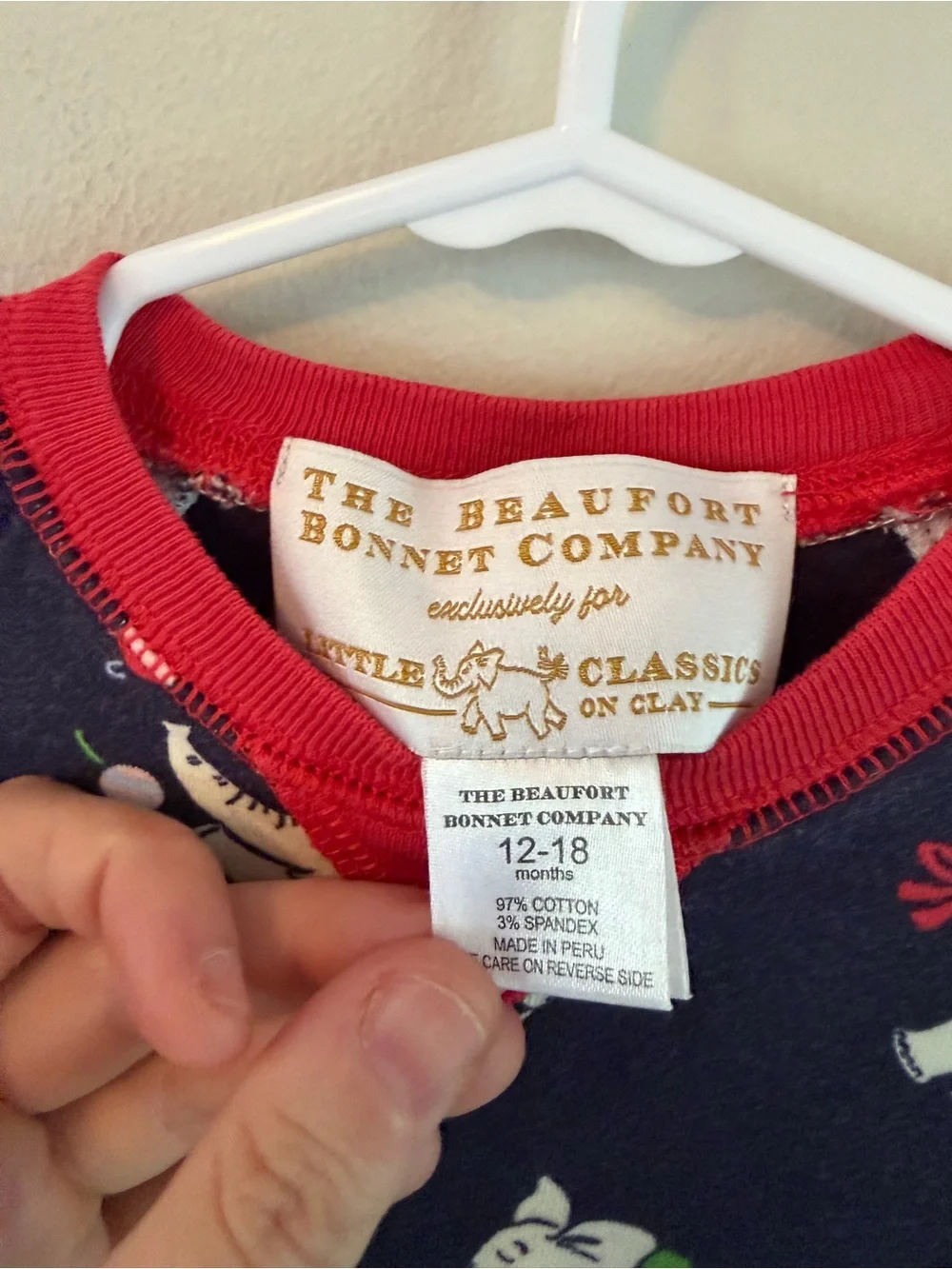 The Beaufort Bonnet Company Navy Elephant Holiday Crewneck